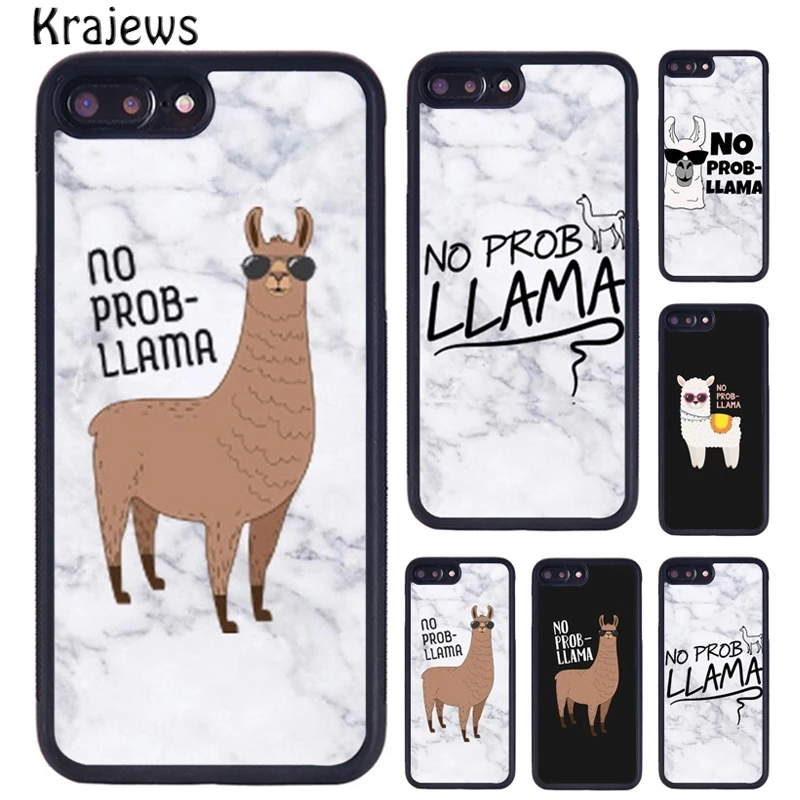 Мягкие мраморные Чехлы krajew No Prob-лама для телефонов iPhone 5 6 S 7 8 plus 11 12 13 Pro X XR XS Max Samsung