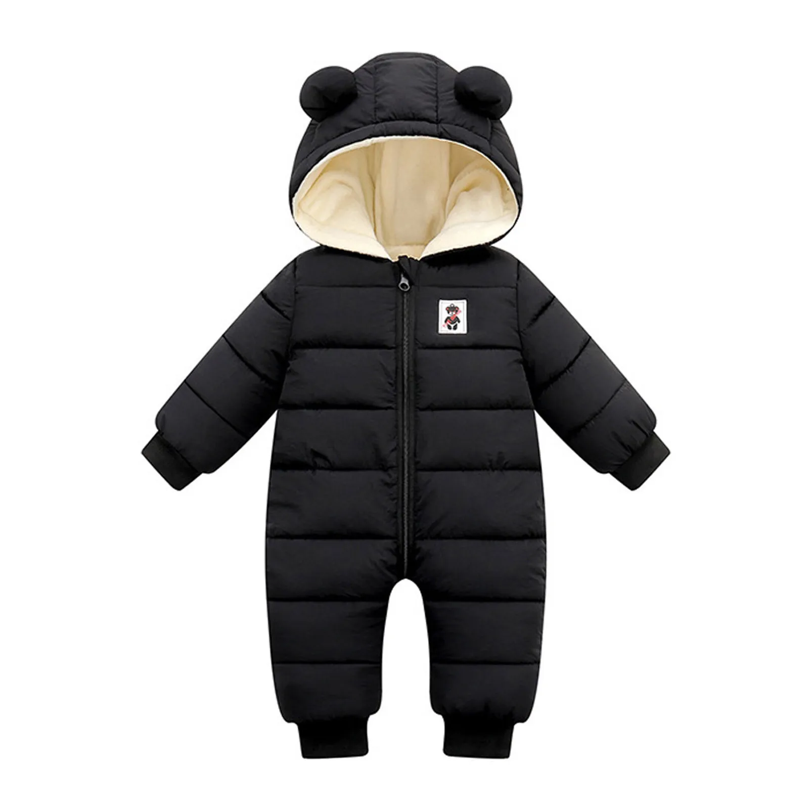 Baby Romper Children's Winter Overall Hooded Snowsuit Windproof Jumpsuit 0-18M