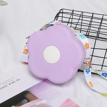 

Summer Flower Candy Bags For Child Bags Cute Silicone Purple Shoulder Bags Jelly Bags Women Handbags Purses Lady Crossbody Sack