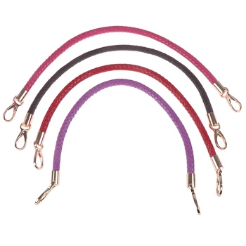 

1PCS Handmade PU Leather Braided Rope Handles For Handbag Shoulder Bag Strap Bag DIY Accessories Alloy Metal Hook Buckle