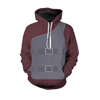 

Gaara Naruto Cosplay Costume Sabaku no Gaara Naruto Hoodie 3D Printed Printed Hooded Polyester