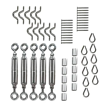 

10Pcs CK01 Series CA1 Heavy Duty Stainless Steel Cable Railing Kits for 1/8 inch Cable DIY Balustrade Kit with Eye-Eye Turnbuckl