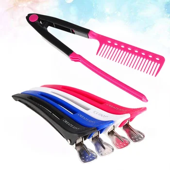 

5pcs Creative Hair Straightening Comb V-Shaped Hair Comb Folding Straight Comb Hairdressing Comb for Home Salon Shop Baber