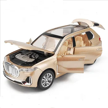 Alloy Toys Cars 1/32 Metal Die-Casting NEW BMW-X7 SUV Car Model Sound And Light Back Luxury Car Children Gifts Kid's Cars 1
