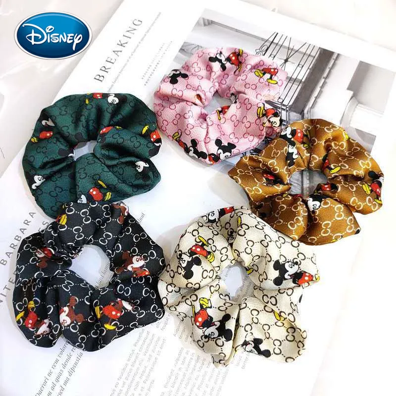 Disney с принтом Микки-Маус кишки круг резинки для волос широкие края ткани