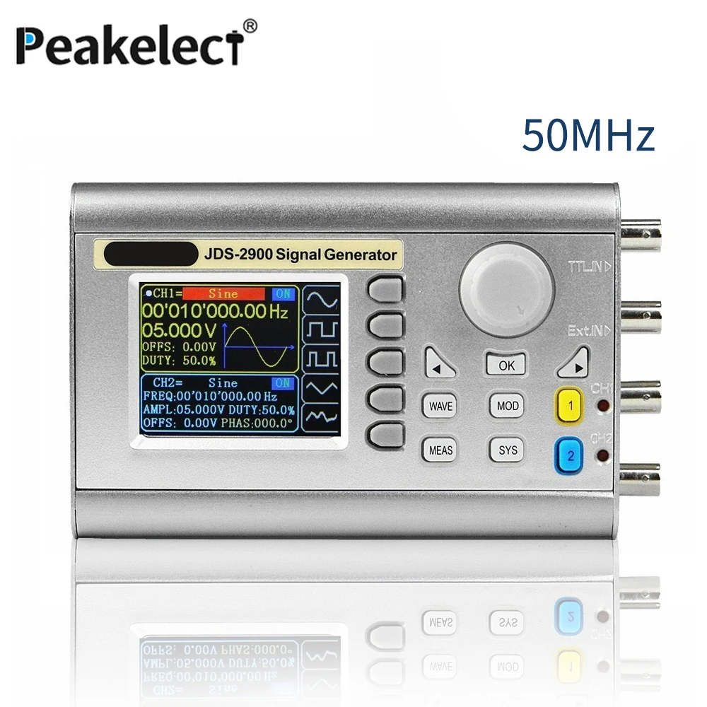 Двухканальный генератор сигналов peakelecjds2900 50 МГц DDS произвольная форма сигнала