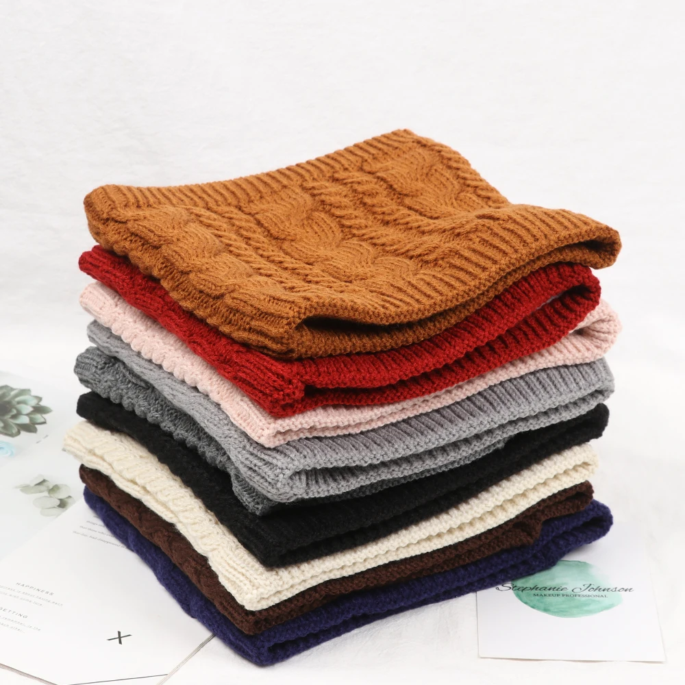 Hot Soft Unisex Brushed Knit Neck Warmer Circle Loop Snood Shawl Thicken Scarf Collar Cowl Go Out Wrap Winter Warm Accessories 2