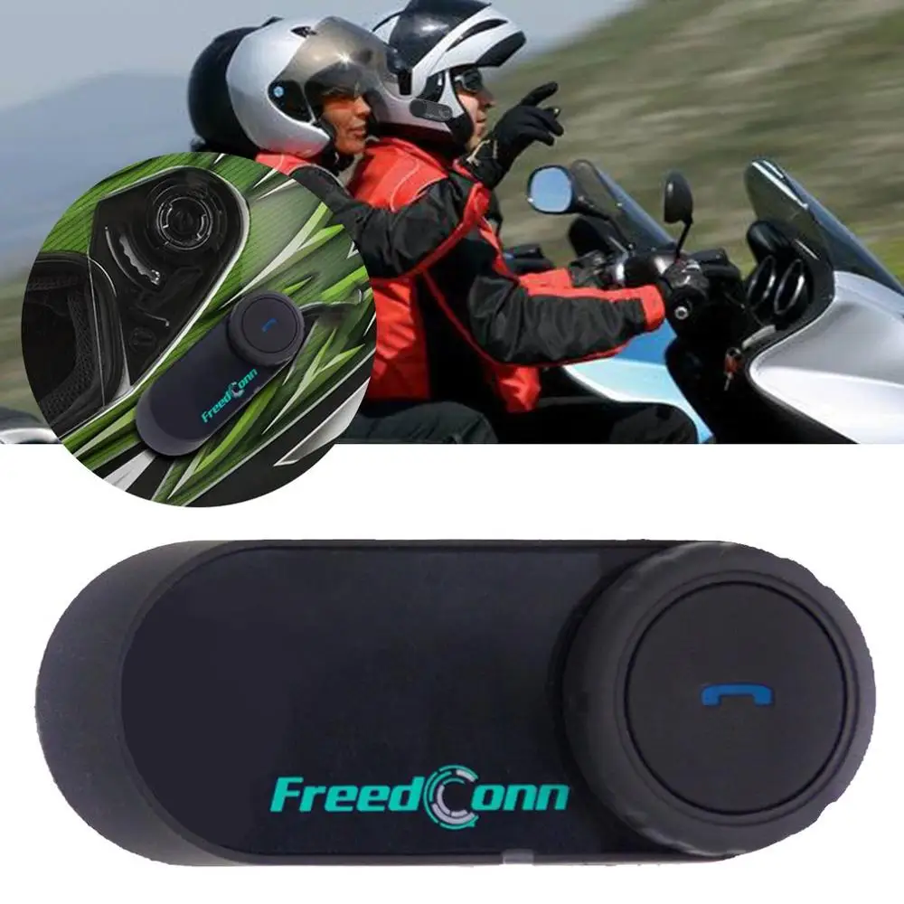 

FreedConn T-COMOS Motorcycle Helmet interphone Wireless Earphone Intercom for 3 Rider FM Radio Headphone Springs AU Plug