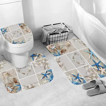 

3pcs Non-Slip Fish Scale Bath Toilet Mat Bathroom Kitchen Carpet Doormats Decor Bathroom Set Dropshipping Bathmat