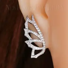 Серьги-гвоздики newraos с бабочкой, черные циркониевые серьги с крылышками, серьги для пирсинга в виде животных для женщин, модное ювелирное изделие EWX064