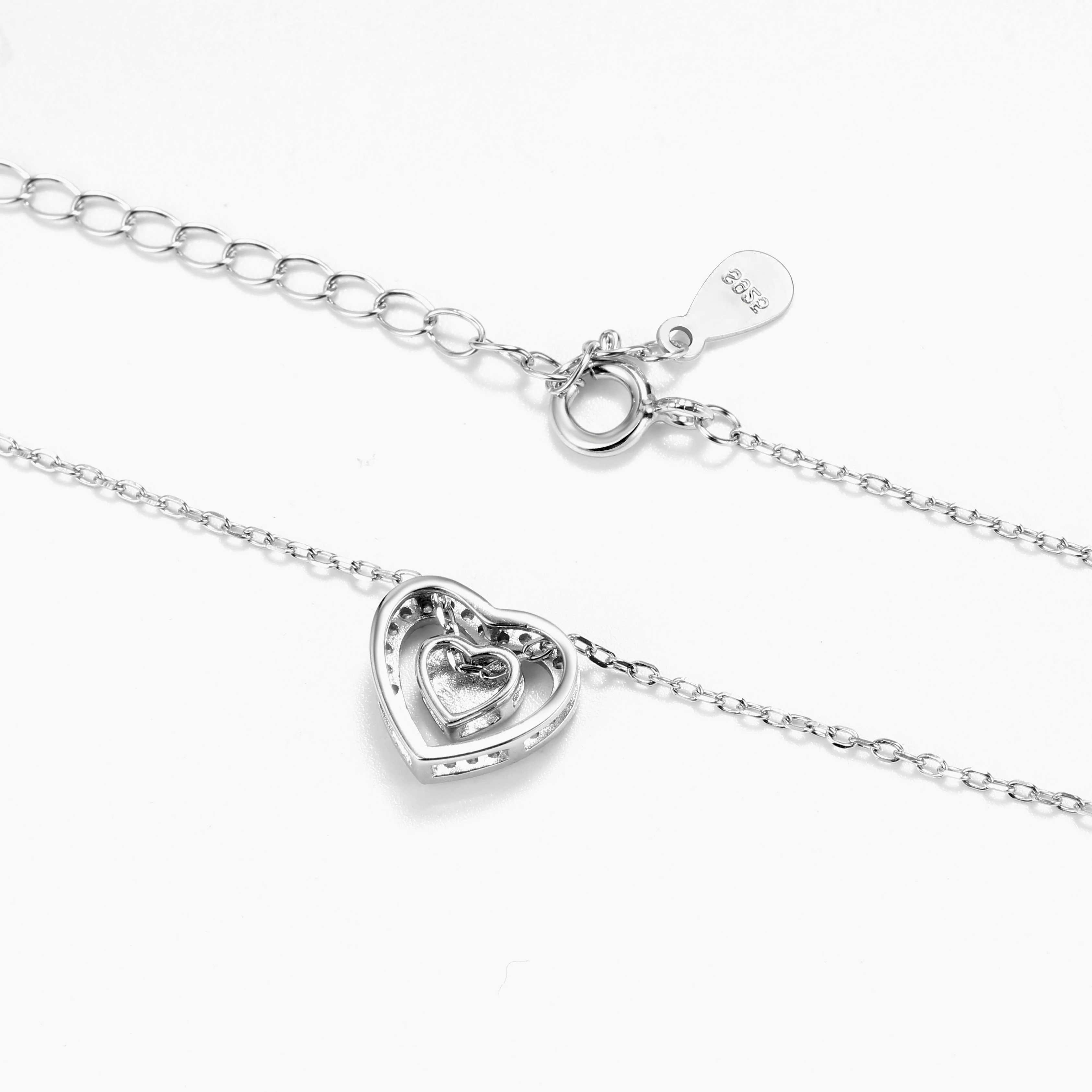 Подарки ко дню Святого Валентина Love is Only You 925 пробы Серебряная Ослепительная Хрустальная подвеска в виде сердца с фианитами Nacklace женская серебряная 925 ювелирное изделие