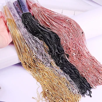 

20Pcs Metal Copper Chain Necklace,Adjustable Snake Chain Necklace, Simple Necklace Chain, Jewelry Accessories