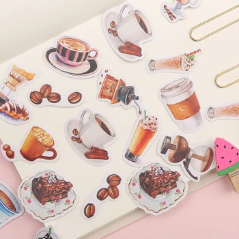 

Cute Coffee Theme Paper Sealing Stickers Pack 46PCS/LOT