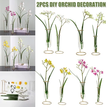

Handmade Flowers Elegant Lifelike Orchid DIY Flower Arrangements for Home Office Decoration Ornaments JS23