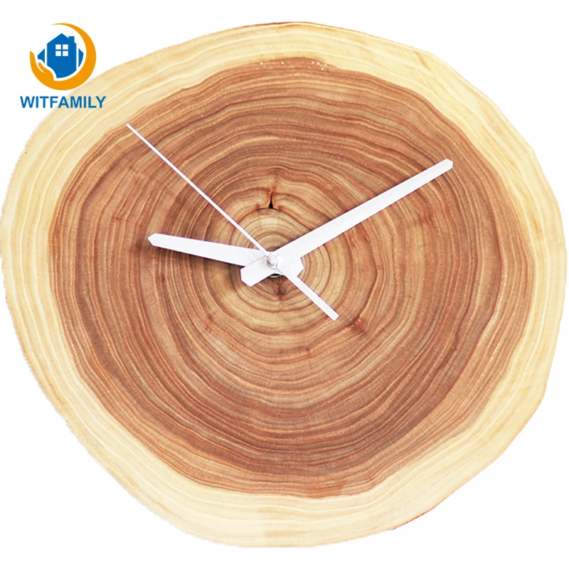 

Solid Wood Simple Wall Clock Modern Design Nordic Ring Time Trace Mute American-style Decoration Wooden Quartz Living Room