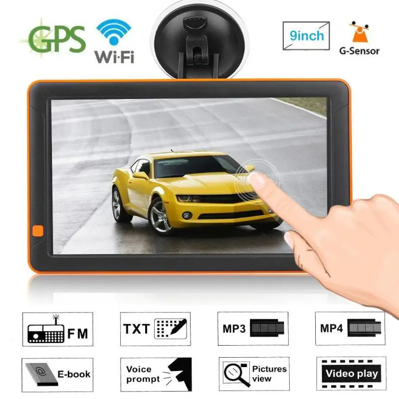 9 inch Truck android GPS  Navigator 1G 16G with DVR  loaded newest Europe map gps for car Vehicle GPS Systems