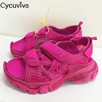 

2020 Thick Sole Casual Flat Shoes Women Real Leather Platform Gladiator Sandals Summer Fashion Outwear Beach Casual Shoes Woman