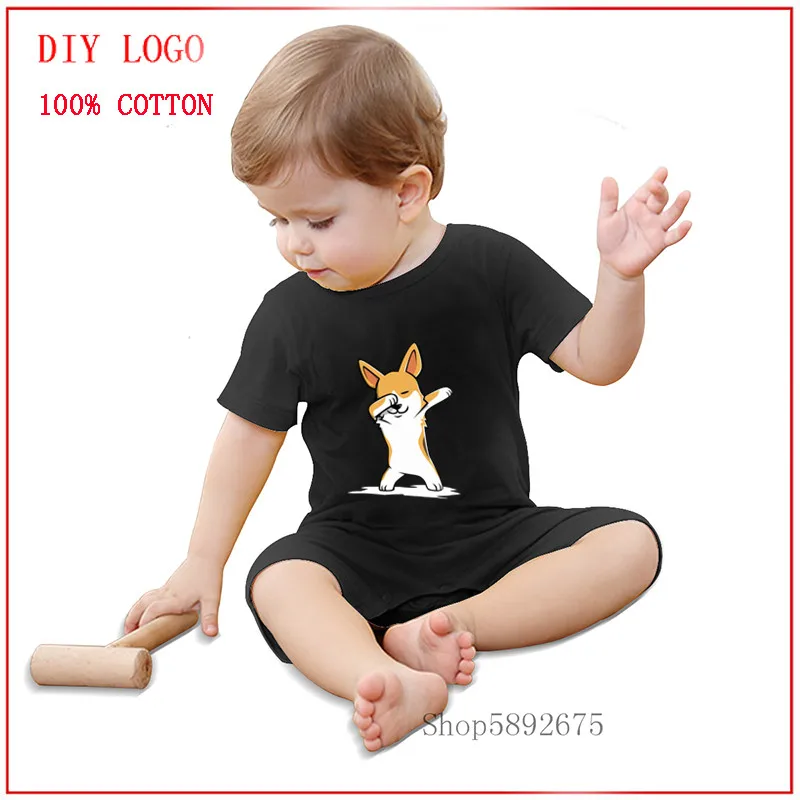 Одежда для новорожденных летние комбинезоны Dabbing Corgi забавная унисекс милые