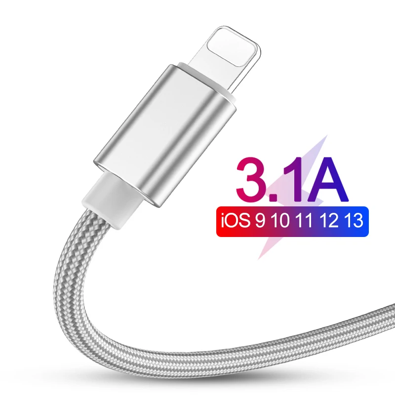 3.1A Fast Charging USB Cable For iPhone XS Max XR X 8 7 6 6S 5 5S iPad Cord Mobile Phone Cable Fast Data Charging cable-in Mobile Phone Cables from Cellphones & Telecommunications on AliExpress 