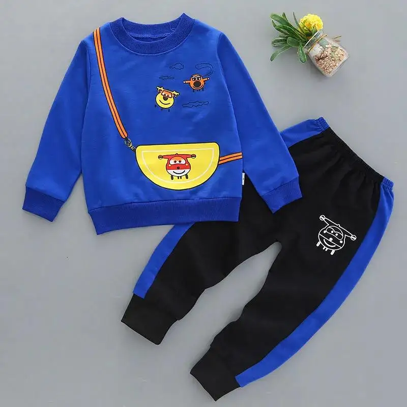 1-5 Years Spring Boy Clothing Set 2021 New Casual Fashion Cartoon Active T-shirt+ Pant Kid Children Baby Toddler Boy Clothing