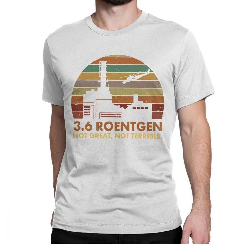 ТВ шоу топы Мужские футболки Звездные войны футболки 3,6 Roentgen не большой не страшный рубашка Чернобыльская атомная радиация футболка фильм - Цвет: Белый
