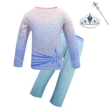 

Winter Warm Pyjamas Kids Girls Clothes Set Elsa Cartoon Nightwear Children's Pajamas Baby Sleepwear Suits Princess
