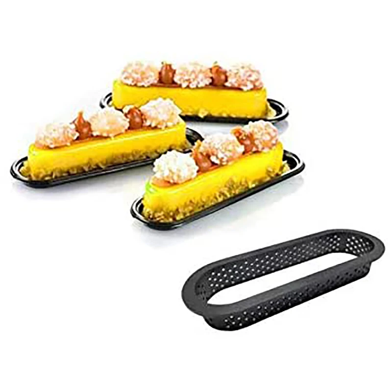 

6 шт. овальной формы торт кольца из термостойкого перфорированные торт мусс кольцо формы для выпечки с антипригарным торт форма для мини-тортов торт кольца