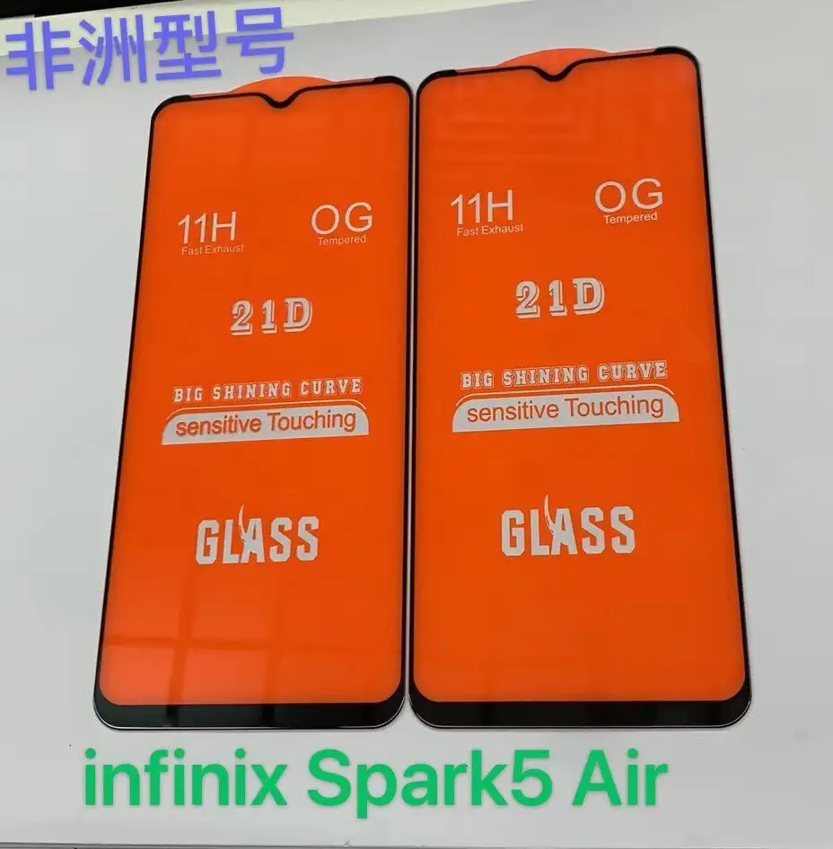21D полное клеевое закаленное стекло для Infinix Spark 5 Air 10H Полное покрытие экрана