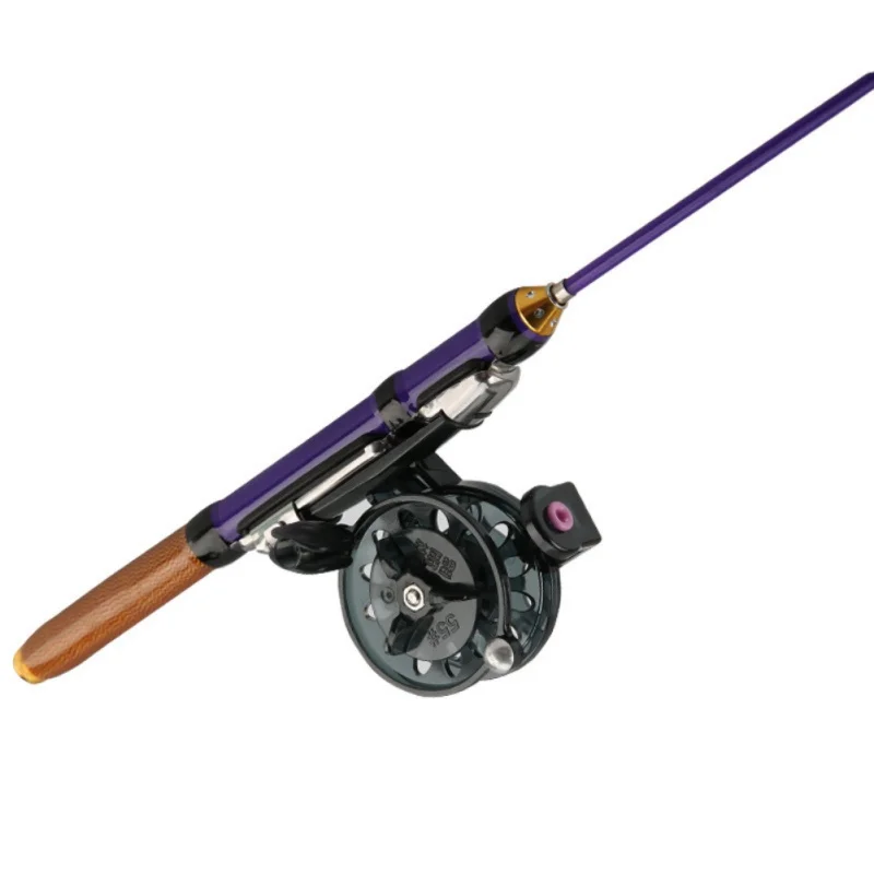 70 cm 50 Winter Metal Fishing Reels Ice Rods Mini Flexible Elastic Carbon Bait Casting Rod Anti Slip Wood Color Handl | Спорт и