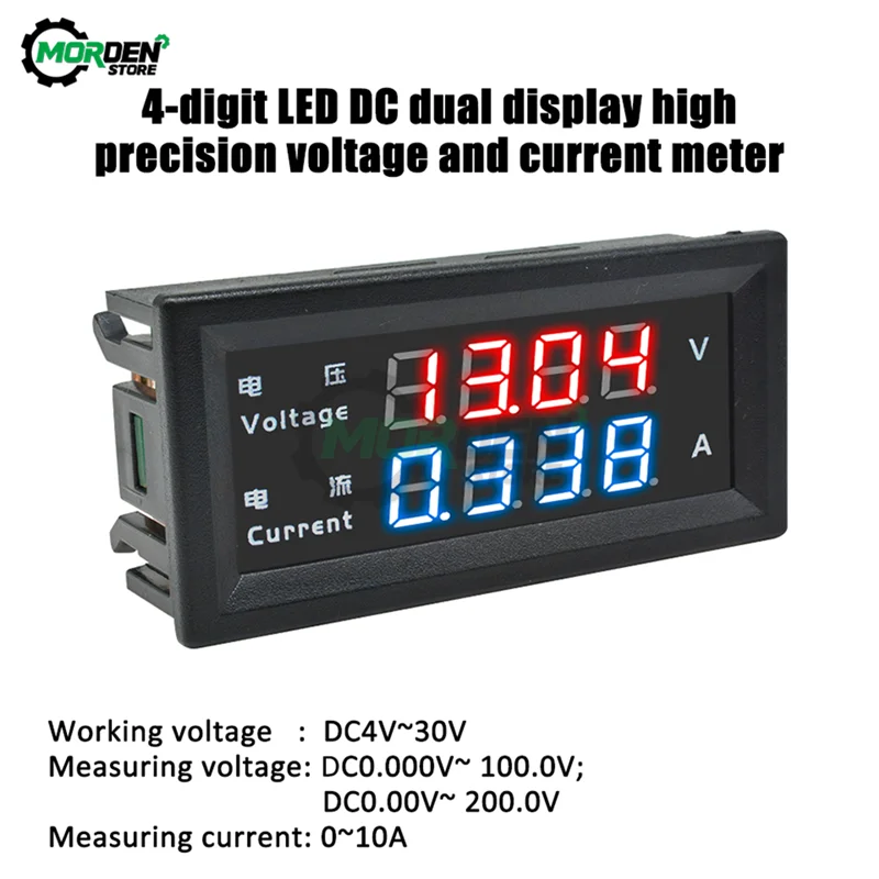 1pc Mini DC 5-120V Voltage Volt Meter Voltmeter Blue LED Panel 3-Digital Display 