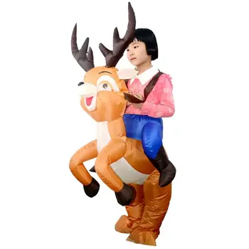

Cute Cartoon Elk Kids Inflatable Blow Up Suit Christmas Fancy Party Outfit Child NEW