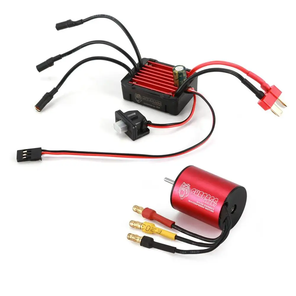 

For SURPASSHOBBY KK 2430 5800KV Brushless Motor with 25A Waterproof Speed Controler ESC for 2S 1:16 1:18 RC Racing Car Mod