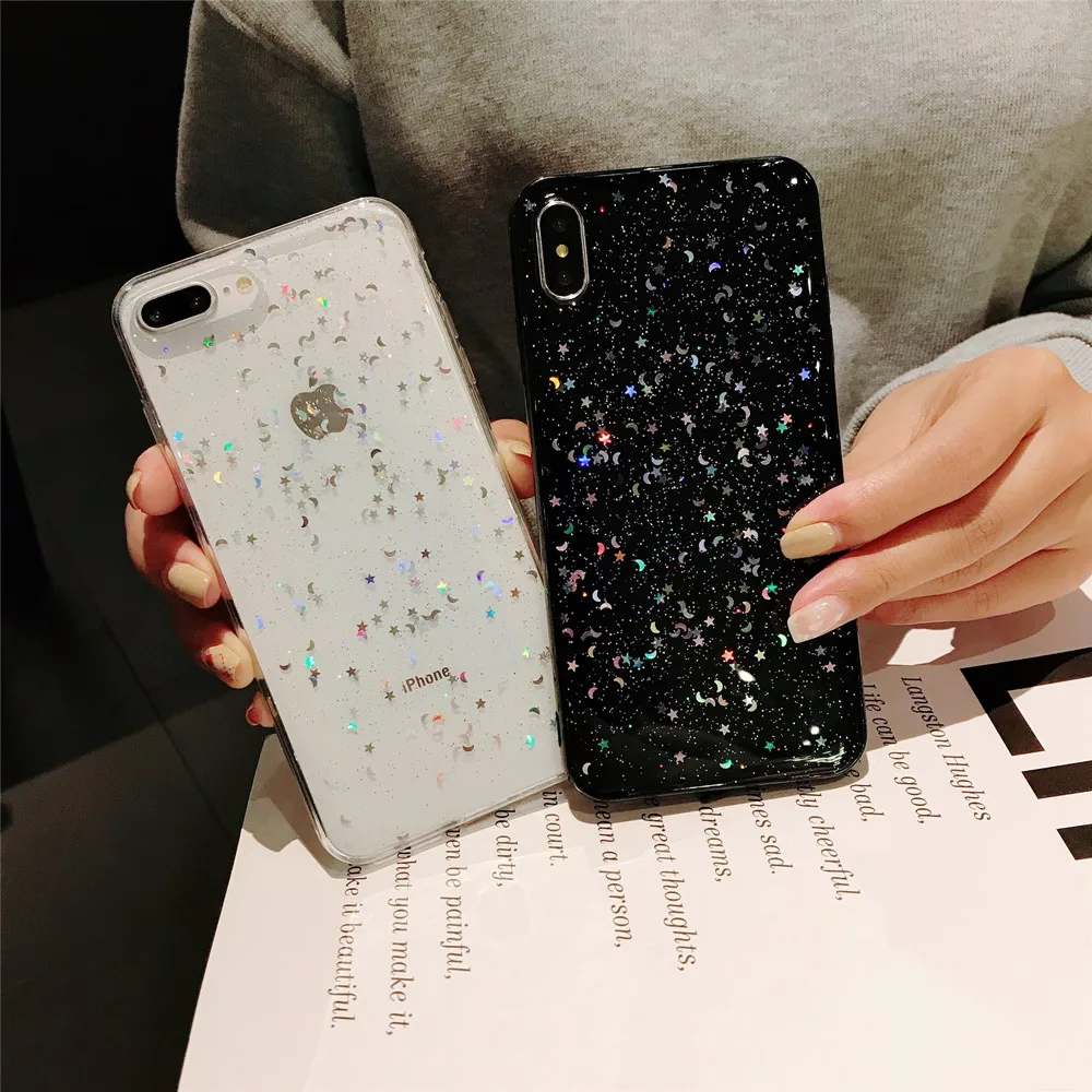 LSDI чехол для iPhone 7 с блестящей звездой и Луной женщин девочек 6 6s 8 Plus X XR XS Max 11 Pro |