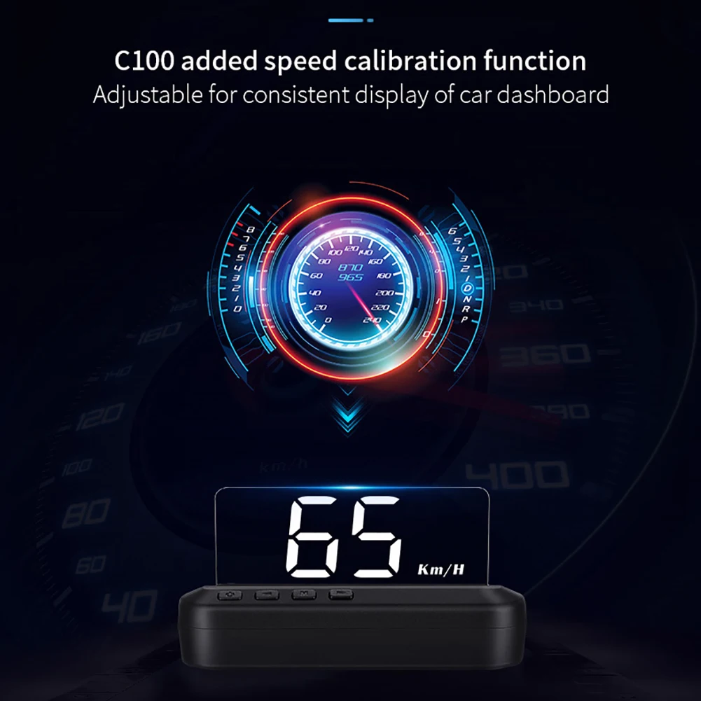 OBD2 HUD зеркало Автомобильный дисплей C100 цифровой скоростной проектор охранная