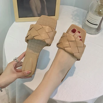 

2020 Summer New Fashion Slippers Women Shoes Woman Slides Outside Open Toe Breathable Half Slipper Sexy Ladies Shoes Plus Size