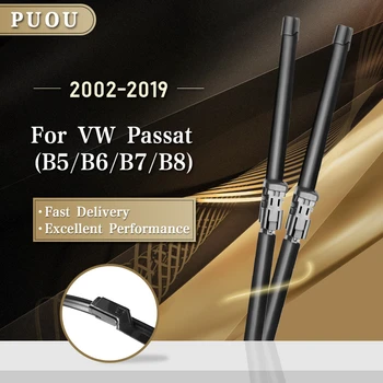 

PUOU Windscreen Wiper Blades for Volkswagen VW Passat B5 B6 B7 Fit Side Pin / Push Button Arms Model Year from 2002 to 2015
