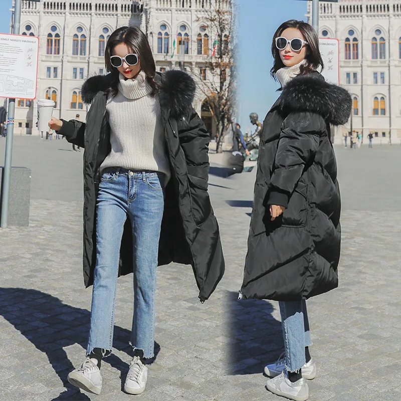 

2019 Winter New Style Korean-style Mid-length over-the-Knee Women's Loose-Fit Coat Cotton Coat Students down Coat