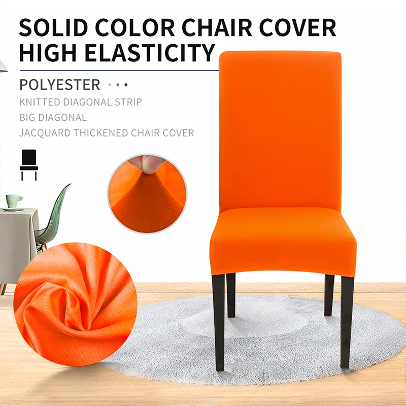 Meijuner 1/2/4/6/8PCS Solid Color Chair Covers Spandex Stretch