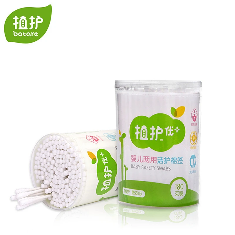 

180 pieces / box double-headed cotton swab nose ear cleaning baby material, soft and comfortable. Cleaning care tool