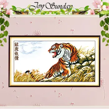 

A tiger Full of Momentum Counted Cross Stitch 11CT 14CT Cotton Cross Stitch animals Cross-stitch Kits Embroidery Needlework