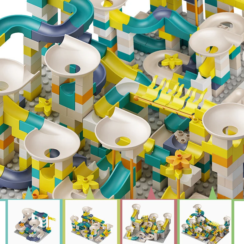 

81-332PCS Big Size Marble Race Run Blocks Compatible Duploed Maze Ball Track Building Blocks Funnel Slide Bricks Toys