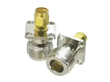 

1Pcs SMA Male plug to N Female Jack 17.5mm 4-holes Flange RF Adapter Connector Coaxial High Quanlity 50ohm