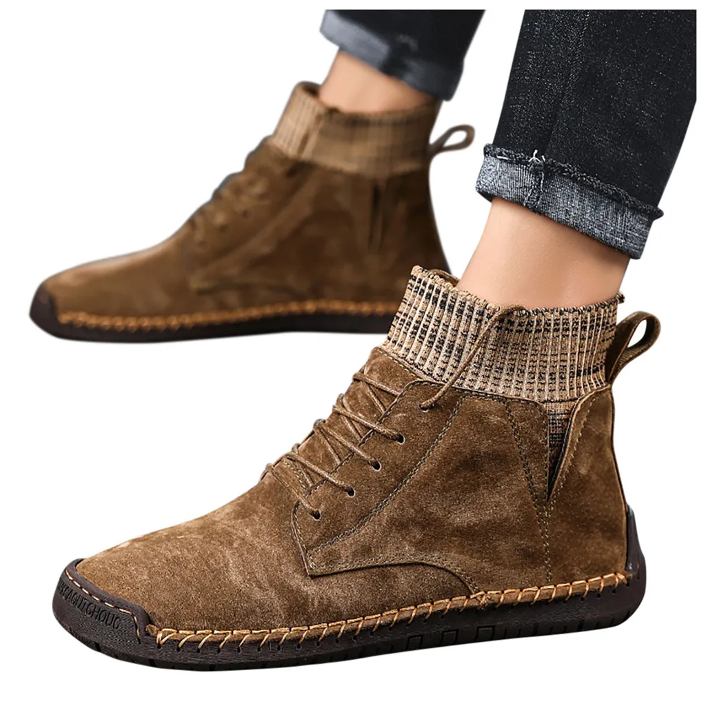 Зимняя обувь Мужские зимние сапоги высокие кеды теплые ботинки на меху из плотной ткани Повседневное Для мужчин обувь, ботинки; мужские ботинки;#3