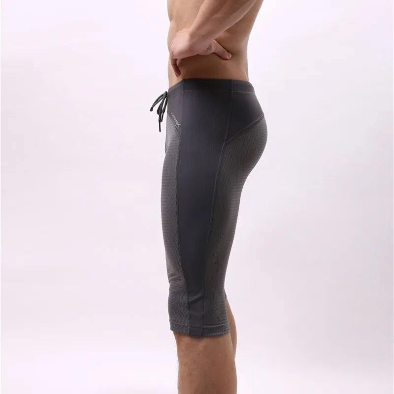 Sexy Mid-waist Boxers Shorts Men's Athletic Supporter Body Sculpting Boxer Breathable Soft Ice Silk Underpants Underwear Mens