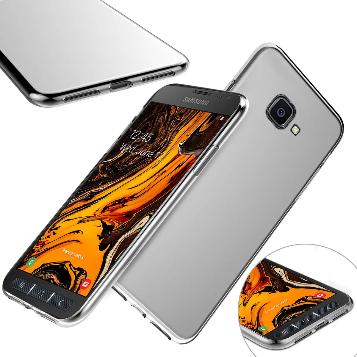 Для Samsung Galaxy Xcover 4s 4 чехол тонкий мягкий ТПУ противоударный защитный прозрачный