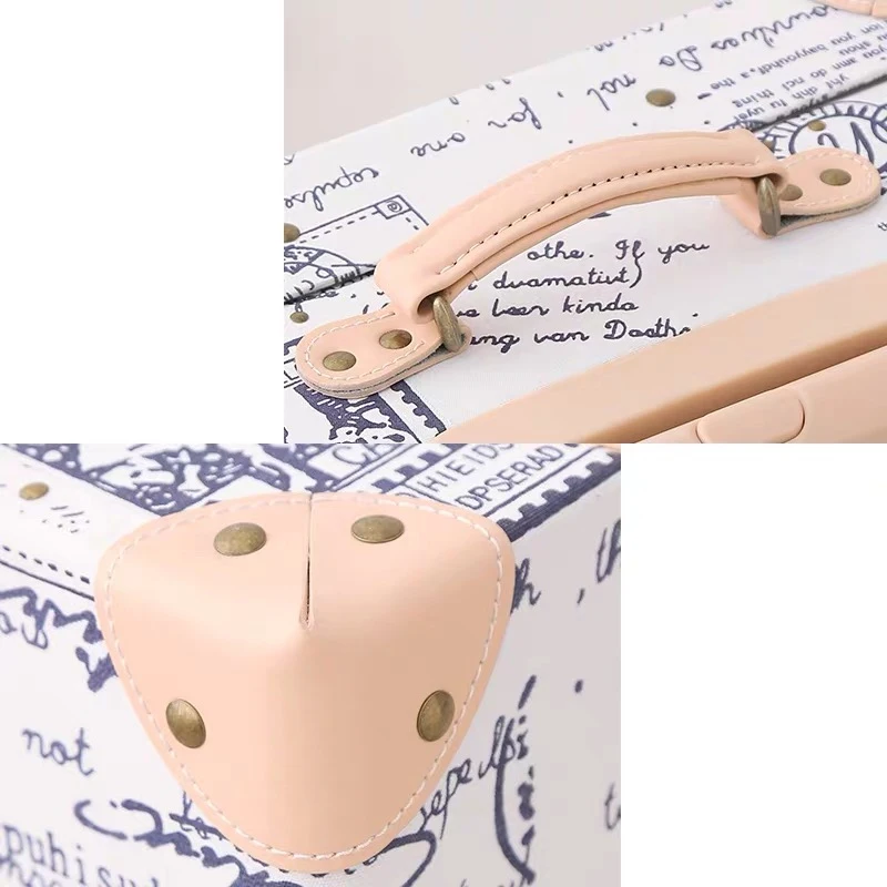 New Women 2PCS/SET Retro Trolley Suitcase mala Rolling Luggage sets,Men Vintage Travel suitcase with Cosmetic case on wheel