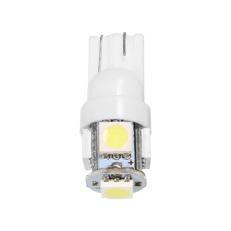 For Car Lighting 10pcs 24V 5SMD LED Backup Bulb T10 5050 194 147 W5W Width Reading License Plate Signal Light Super White Mayitr