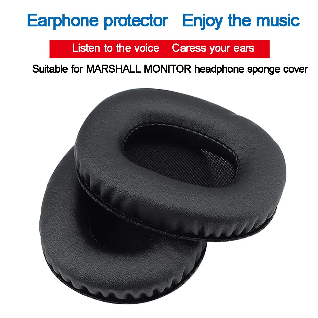 1 Pair/2pcs Ear Pads Soft Leather Replaceable Cushion For MARSHALL monitor Headphones Earphone Protector 813#2
