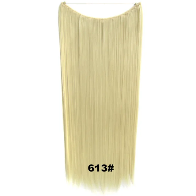 24inch 50grams 100grams Synthetic Hair Extension Gradual Color Brown Gray Blonde String Halo Hairpieces Extensions 100g-613