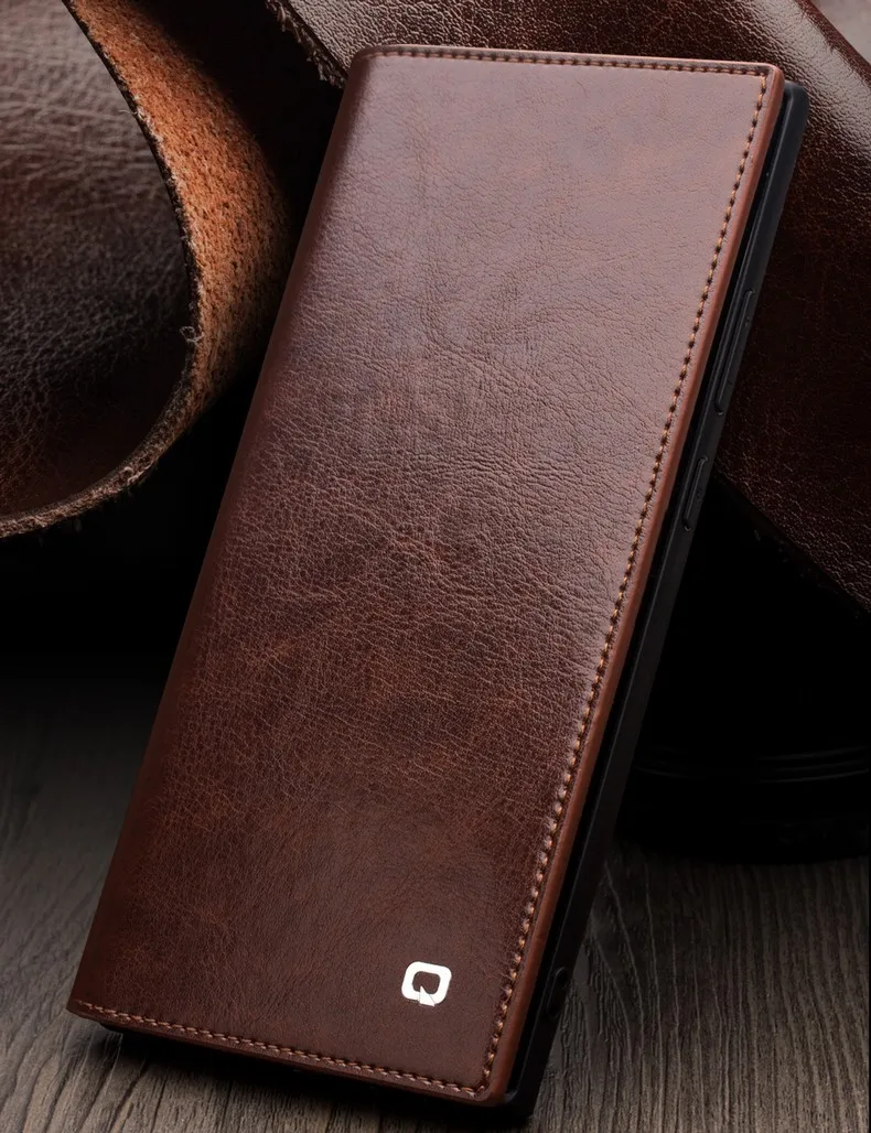 Luxury Handmade Genuine Leather Flip Wallet Phone Case for Samsung Galaxy Note 20